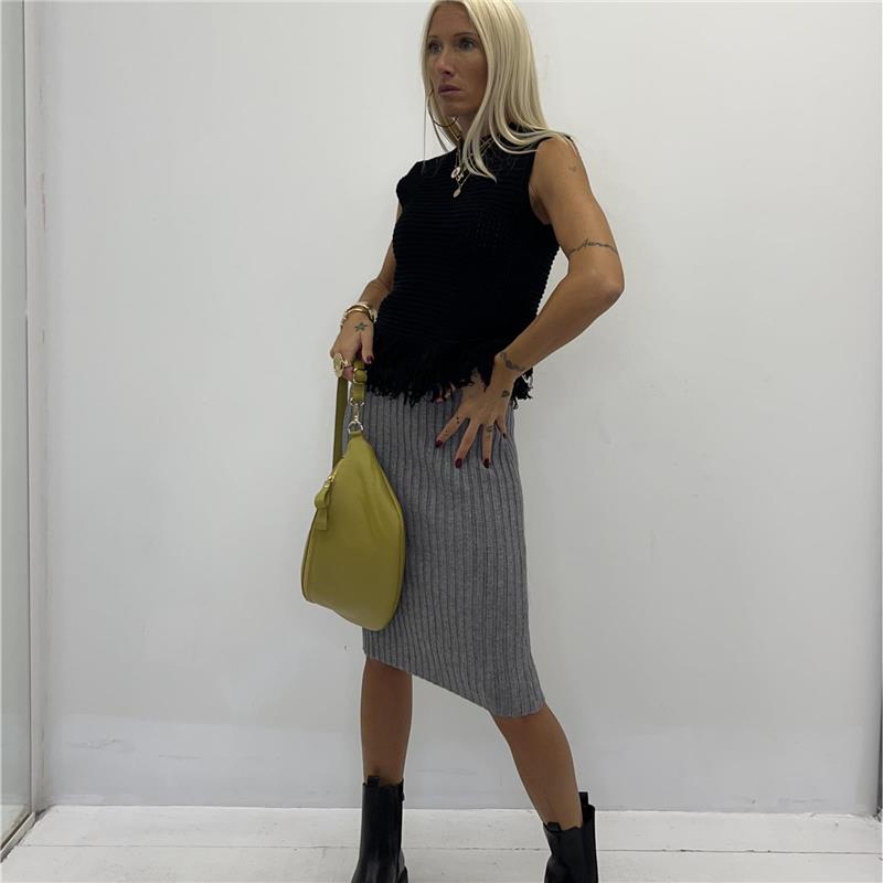 gilet corto con frange sul fondo fashion